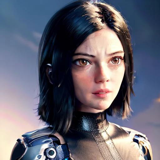 Alita1024, (full body), cyberpunk background, detailed eyes, photography, highly detailed, sharp focus, trending on artstation, studio photo, intricate details, highly detailed, by greg rutkowski, full body, loking at the viewer, (loking at the viewer)