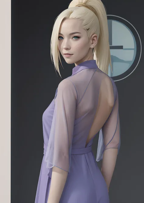 yamanaka ino, 1girl, solo, looking at viewer, long dress, <lora:ino yamanaka epoch5:1>