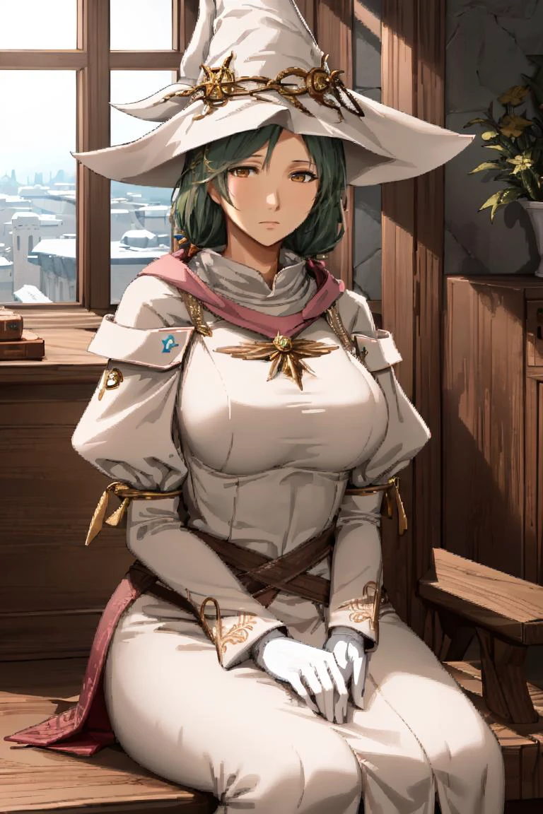 (masterpiece, best quality, beautiful detailed eyes, intricate details), 4k, pink hair,
1girl, solo, indoors, castle interior, overcast,
(curvy:1.15), (motherly:1.05), expressionless,
<lora:theresa-snk-richy-v1:.9> theresa, ribbon, mature female, (green hair:1.1), brown eyes, hair ornament
<lora:edgWhiteMage_MINI:1> edgWHM, (white mage robe, white mage hat:1.2), black gloves