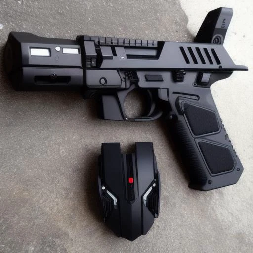 EMB_circrex-1000, sci-fi pistol, techwear, 4k, high quality, sharp focus, no humans