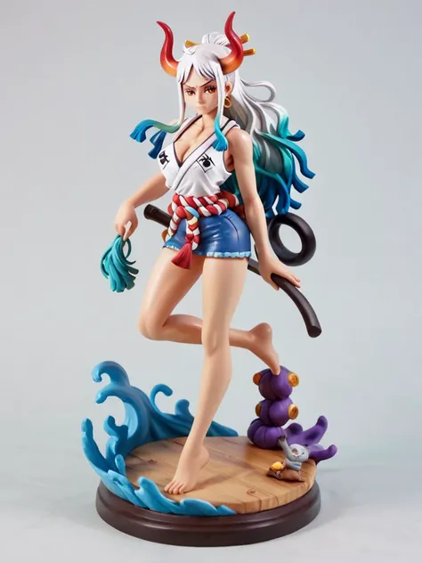 sexy sexy miniature figurine of yamato \(one piece\),solo,score_9,score_8_up,score_7_up,score_6_up