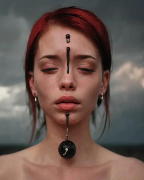 a woman with a piercing on her face , Echoes<lora:Echoes_sdxl:1.0>