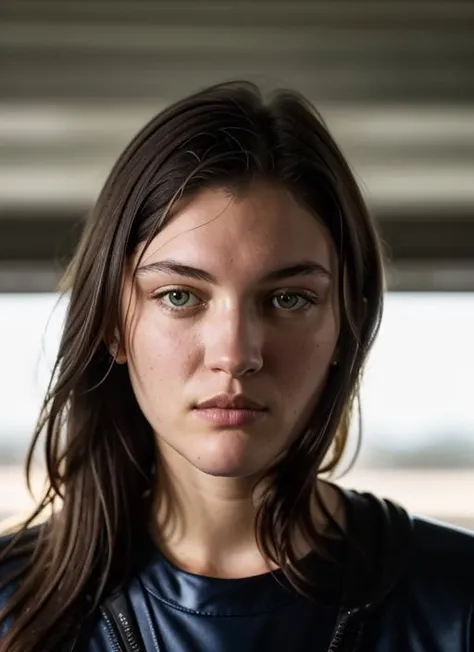 A stunning intricate color close up portrait of (sks woman:1) , wearing Jumpsuit, epic character composition, sharp focus, natural lighting, subsurface scattering, f2, 35mm, film grain, , by Andreas Gursky, <lora:lora-small-isa-briones-v1:1>