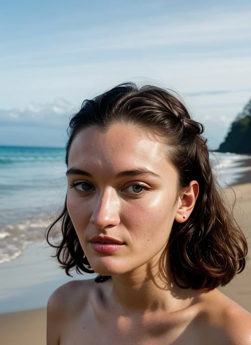 (8K, raw photo, Best quality, owner:1.2), (realistic, photo-realistic:1.37), ultra detailed,1 girl,a high resolution, high quality, masterpiece, mxmkWhiteDress, bare shoulder, perfect eyes, (deep eyes:1.1)),White dress, hair, turmoil, beach, tight hair, Thongs are visible (underwear:1.1) (detailing of linen:1.1) (masterpiece:1. 5), (Best quality:1. 5) uncropped unprocessed raw photo, perfect hips (perfect hips:1.1) bare navel (bare navel:1.1) perfect face (perfect face:1.1) ,extremely detailed face and body,extremely detailed skin,cinematic lighting,dramatic angry expression,blue and red color palette,dark moody atmosphere,uncropped raw render,hyperrealistic,hyperdetailed,highly detailed,minimalist,cinematic, stoic cinematic 4k epic detailed photography, Filmed on Kodak,