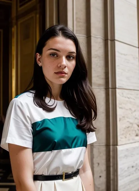 portrait of sks woman in Rome, at the Vatican City, by Flora Borsi, style by Flora Borsi, bold, bright colours, ((Flora Borsi)), by Ansel Adams, <lora:lora-small-isa-briones-v1:1>