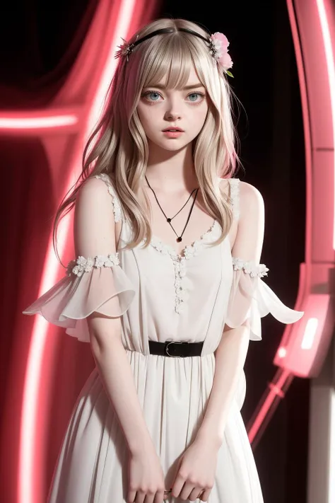 maranobodysd15, Amy Smart, wearing Avant-Garde electric red Blouse, Lowbrow Art, Low shutter, realistic and detailed