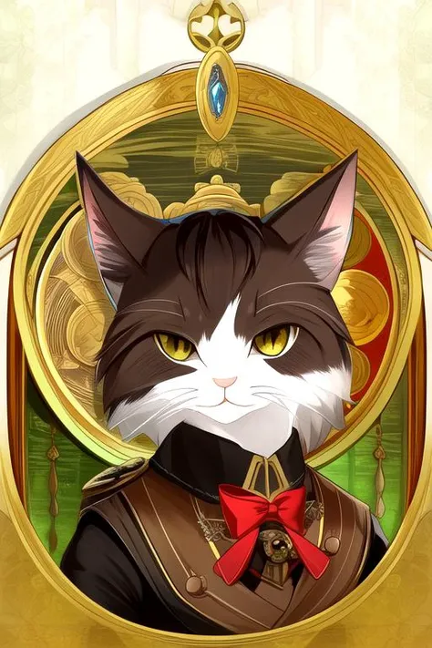 highly detailed, best quality, steampunk cat, portrait, masterpiece
 <lora:Style GenshinHoyoArtStyle v10:1>