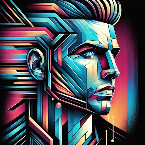 impactful color paint of portrait of a man  <lora:Futuristic_Cubism_Style:1>,    highly detailed,  vibrant colors , 8k,   sharp,  professional, clear,   high contrast, high saturated, , vivid deep blacks, crystal clear
