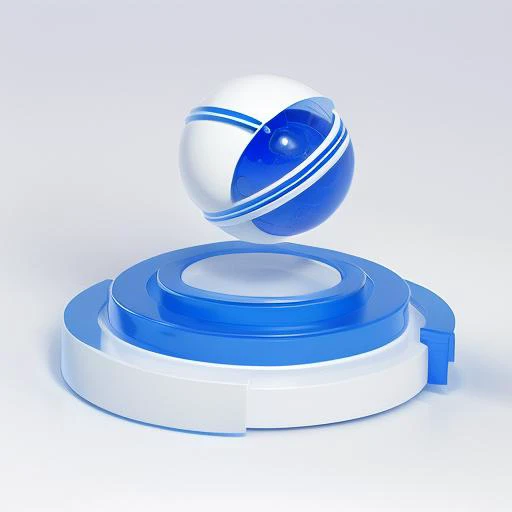 blue|white ball file icon,platform, technology,white background, industrial design,