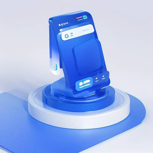 blue|white phone icon,platform, technology,white background, industrial design,