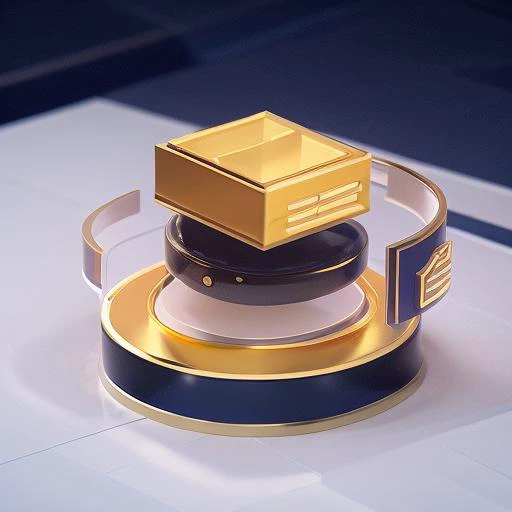 navy|gold message data icon, platform, technology, industrial design, Black background