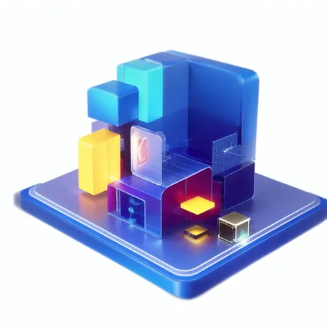 Emergence Sci-Fi cube with neon glowing elements. miniatures, architecture, structure, edifice, building, Abstract ,particle module, Lego, <lora:3dcharacter:1>, 3dcharacter, simple background,
soft lighting, blue|gold, ((best quality)), ((masterpiece)),(detailed),(lightgray background:0.8), accurate perspective, cgi, 3d, render, blender,octane render, high contrast,