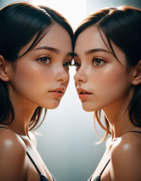(8k, RAW photo, photorealistic:1.25) ,( lipgloss, eyelashes, gloss-face, glossy skin, best quality, ultra highres, depth of field, chromatic aberration, caustics, Broad lighting, natural shading) looking at the audience With serenity and goddess-like bliss,