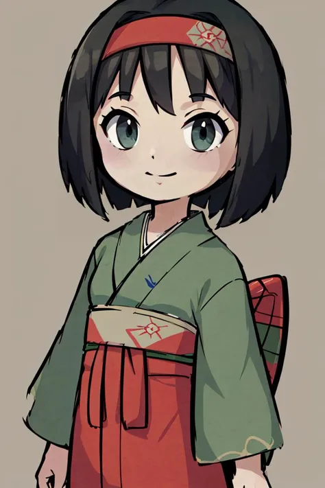 <lora:Style_of_the_Winds:0.8>, , ((masterpiece,best quality)), absurdres, <lora:Erika_Pokemon_Anime_Dim32:0.8>, Erika_Pokemon, green eyes, short black hair, kimono, hakama, red hairband, solo, smiling, looking at viewer, cowboy shot,