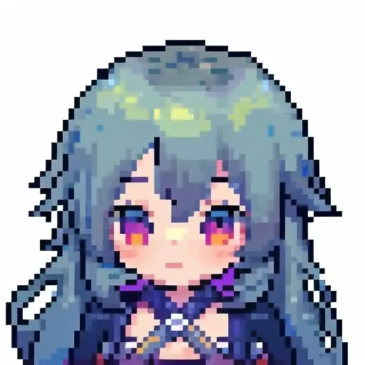 pixel art, 1girl, cute, upper body, bust up, transparent background