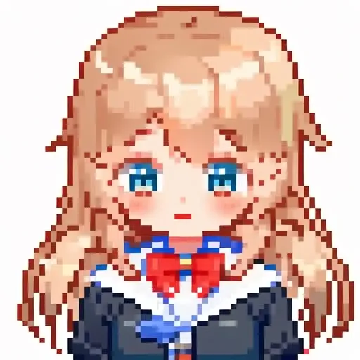 pixel art, 1girl, cute, upper body, bust up, transparent background