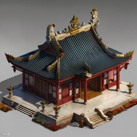 (masterpiece, top quality, best quality, official art, beautiful and aesthetic:1.2),(8k, best quality, masterpiece:1.2), CGgame building gsw, white background, stairs, statue, architecture, east asian architecture, simple background, no humans, shrine, <lora:CGgamebuilding gsw_20230706164254:1>
