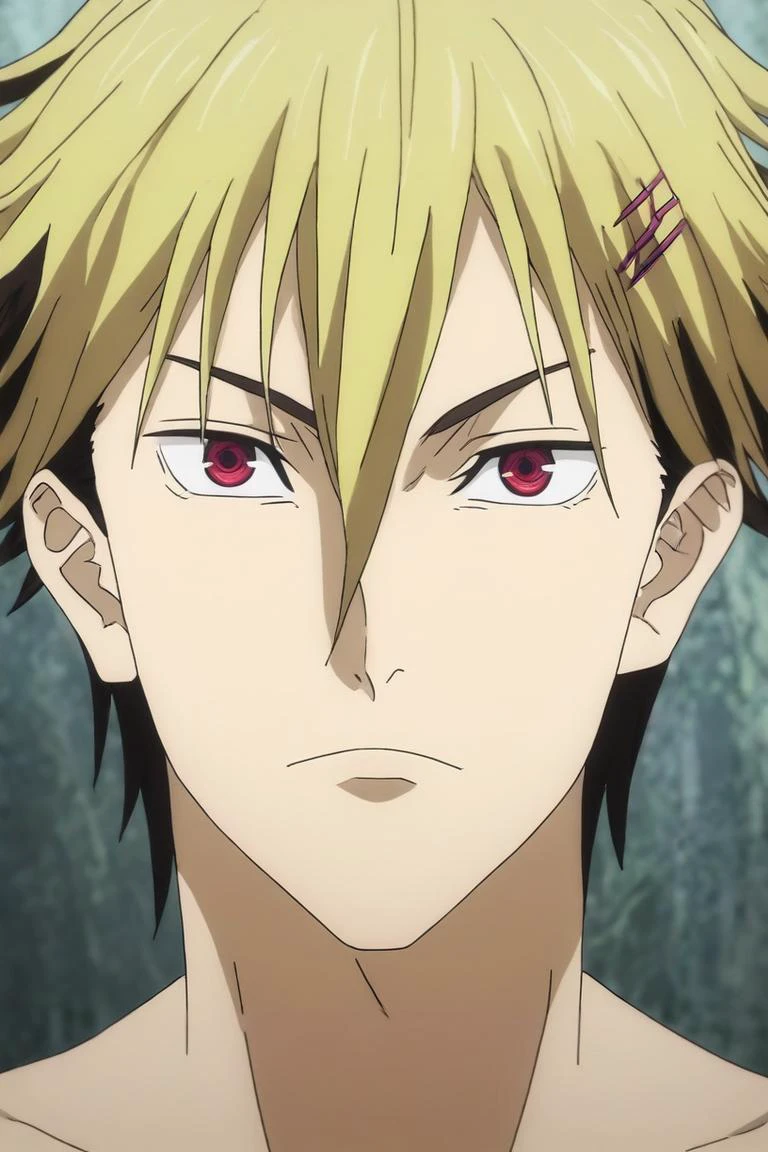 score_9, score_8_up, score_7_up, source_anime, rating_safe, , (photorealistic:0.6), looking at viewer, , depth of field, 1boy, male focus, <lora:terunori_kuga_pony:0.74>, terunori_kuga, blonde hair, red eyes, multicolored hair, two-tone hair, brown hair, dyed bangs, hair ornament, hairclip, bangs, hair between eyes, solo, asteroid, <lora:jujutsu_kaisen_style_pony:0.92>, jujutsu_kaisen_style, <lora:sdxl_lightning_8step_lora:1>