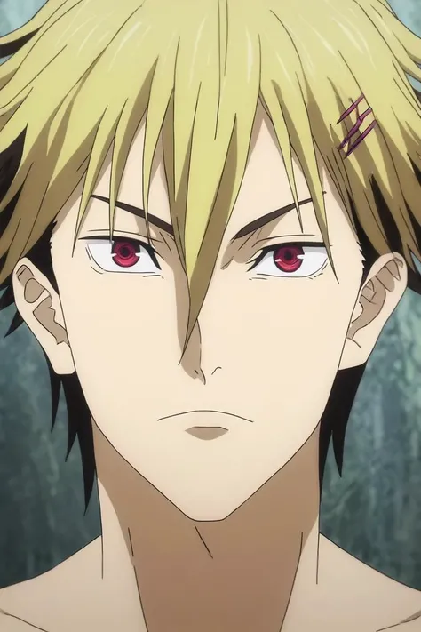 score_9, score_8_up, score_7_up, source_anime, rating_safe, , (photorealistic:0.6), looking at viewer, , depth of field, 1boy, male focus, <lora:terunori_kuga_pony:0.74>, terunori_kuga, blonde hair, red eyes, multicolored hair, two-tone hair, brown hair, dyed bangs, hair ornament, hairclip, bangs, hair between eyes, solo, asteroid, <lora:jujutsu_kaisen_style_pony:0.92>, jujutsu_kaisen_style, <lora:sdxl_lightning_8step_lora:1>
