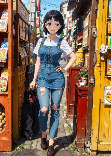 (full body shot, masterpiece, best_quality, ultra-detailed, immaculate:1.3),
BREAK
<lyco:kirigaya suguha, blue eyes, short hair, black hair:0.6> kirigaya suguha, blue eyes, 1girl, solo, parted bangs, short hair, black hair, hair clip, female focus, smiling, wearing denim_dress, jeans, standing, hands at sides,
<lora:wearing denim_dress:0.4>
<lora:Gloomifier_V2_TheGlow:-1>
<lora:detail_slider_v4:1>
BREAK
street, shop, outdoors,