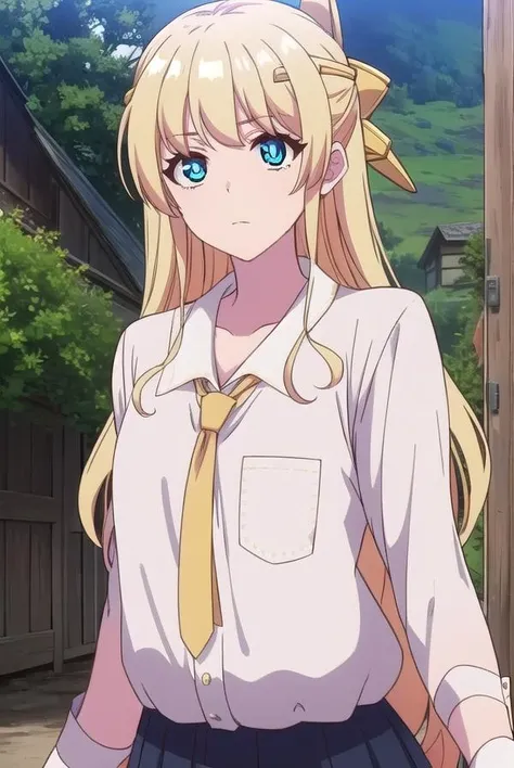 hinatatachibana, <lora:hinatatachibana-lora-nochekaiser:1>,
hinata tachibana, long hair, blue eyes, blonde hair,
BREAK shirt, collarbone, white shirt, collared shirt,
BREAK looking at viewer,
BREAK outdoors,
BREAK <lora:GoodHands-vanilla:1>, (masterpiece:1.2), best quality, high resolution, unity 8k wallpaper, (illustration:0.8), (beautiful detailed eyes:1.6), extremely detailed face, perfect lighting, extremely detailed CG, (perfect hands, perfect anatomy),