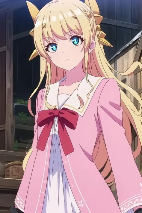 hinatatachibana, <lora:hinatatachibana-lora-nochekaiser:1>,
hinata tachibana, long hair, blue eyes, blonde hair,
BREAK gloves, bow, fingerless gloves, ribbon, red ribbon, pink dress, long sleeves, headgear, white sailor collar, collar, sailor collar, hair ornament, pantyhose, black gloves,
BREAK looking at viewer,
BREAK outdoors,
BREAK <lora:GoodHands-vanilla:1>, (masterpiece:1.2), best quality, high resolution, unity 8k wallpaper, (illustration:0.8), (beautiful detailed eyes:1.6), extremely detailed face, perfect lighting, extremely detailed CG, (perfect hands, perfect anatomy),