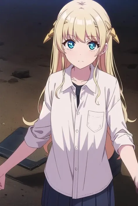 hinatatachibana, <lora:hinatatachibana-lora-nochekaiser:1>,
hinata tachibana, long hair, blue eyes, blonde hair,
BREAK shirt, collarbone, white shirt, collared shirt,
BREAK looking at viewer,
BREAK outdoors,
BREAK <lora:GoodHands-vanilla:1>, (masterpiece:1.2), best quality, high resolution, unity 8k wallpaper, (illustration:0.8), (beautiful detailed eyes:1.6), extremely detailed face, perfect lighting, extremely detailed CG, (perfect hands, perfect anatomy),