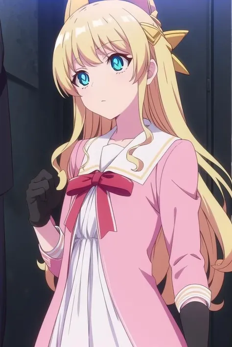 hinatatachibana, <lora:hinatatachibana-lora-nochekaiser:1>,
hinata tachibana, long hair, blue eyes, blonde hair,
BREAK gloves, bow, fingerless gloves, ribbon, red ribbon, pink dress, long sleeves, headgear, white sailor collar, collar, sailor collar, hair ornament, pantyhose, black gloves,
BREAK looking at viewer,
BREAK outdoors,
BREAK <lora:GoodHands-vanilla:1>, (masterpiece:1.2), best quality, high resolution, unity 8k wallpaper, (illustration:0.8), (beautiful detailed eyes:1.6), extremely detailed face, perfect lighting, extremely detailed CG, (perfect hands, perfect anatomy),