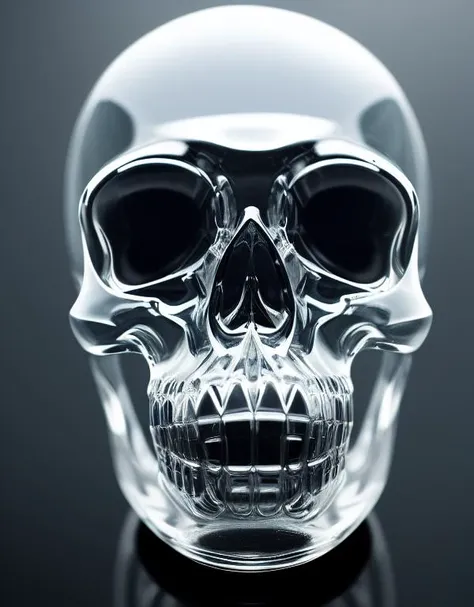 Glass skull with eyes inside 4k, realist, trending on artstation, sharp focus, studio photo, intricate details, highly detailed, by greg rutkowski
