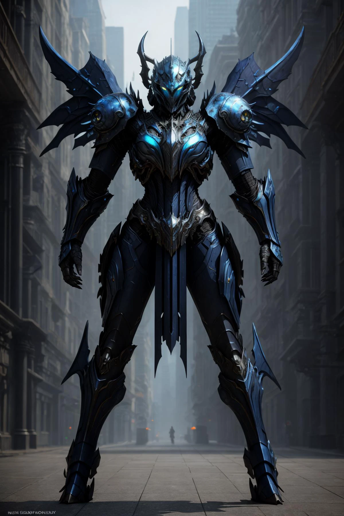 <lora:hades_armor_v3:0.7>
masterpiece, highly detailed photorealistic raw photography, best quality, volumetric lighting, volumetric shadows
1girl in Cornflower Blue hades_armor, musculated body, alien eyes, helmet, monster form, claws, metal demon wings, armor reflexions, lying against the ground, hand on head
steampunk city background with multicolor flowers
