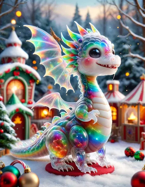 hyper detailed masterpiece, dynamic, awesome quality, photo of a tiny cute ral-smoldragons stalking a vampire prince fights for his throne, A bustling, vintage circus with colorful tents, performers, and animals, christmas, snowing, chrimstas trees, christmas ornaments, DonMSp3ctr4lXL, <lora:DonMSp3ctr4lXL-000008:1>, transparent, translucent, bokeh circles,focal blur,clear visuals,splendid,exemplary masterwork,