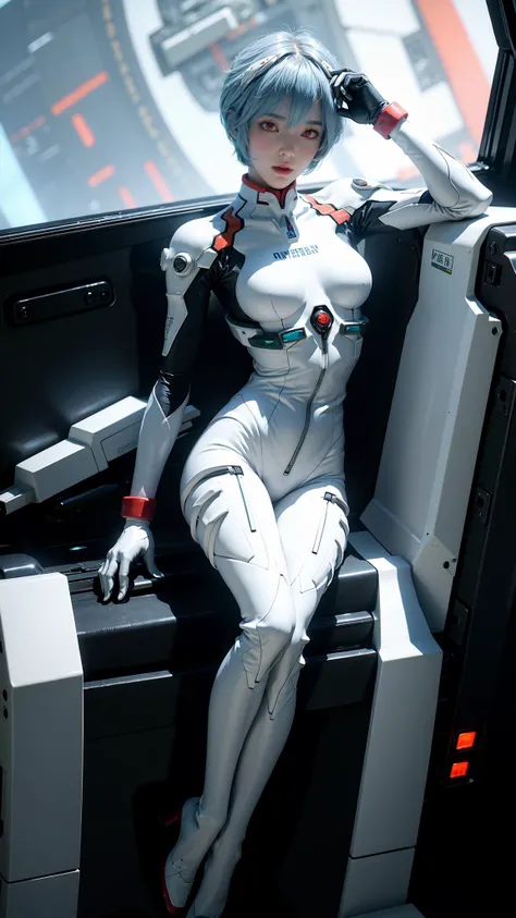 arafed woman in a white suit laying on a black and white floor, gynoid cyborg body, perfect android girl, beautiful white girl cyborg, gynoid body, cyber suit, broken beautiful female android!, cybersuit, in white futuristic armor, white cyborg fashion shot, beautiful female android!, porcelain cyborg, styled like ghost in the shell