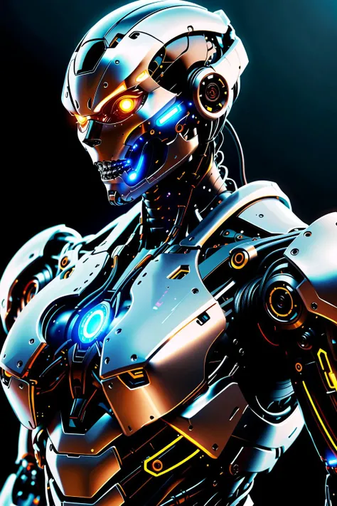 1girl,solo,robot,mecha,sheathed,cable,upper body,glowing,cyborg,cyberpunk,<lora:Alienscape:1>,otherscape,<lora:armor_ninja:1>,ninja,cyborg,<lora:better_creative_hair:0.8>,bce,<lora:BORG:0.8>,BORG,endoskeleton,android,cyborg,transparent,muscles,wires,skin,<lora:zyd232_CyberneticJawless_v1_1:1>,Cybernetic_Jawless,mask,mechanical parts,cybernetic,