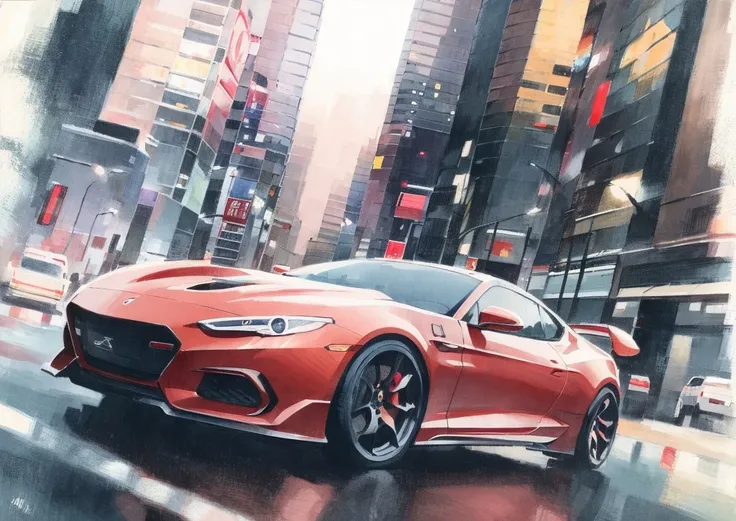 mizgstyle, sports car,city,
traditional media, 
<lora:MiroslavZgabaj#photon_v1#mizgstyle#v1.00#-000016:1.1>