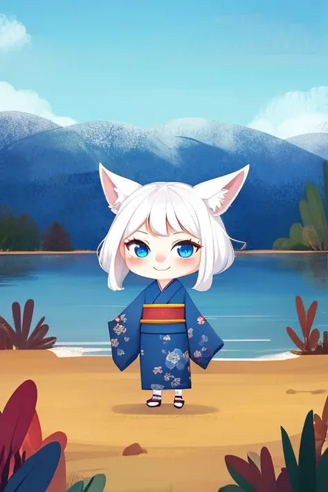 masterpiece,best quality,1girl,solo,white hair,cyan eyes,kimono,kemono,smile,chibi,landscape, <lora:childbookv6-000032:1:1,0,0,0,0,0,0,0,1,2,2,1,0.6,1,0.6,0.5,0.5,2,1,2,1,0,1,1,1,1>