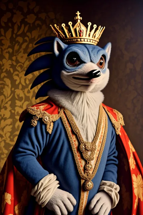 <lora:LCM_LoRA_Weights_SD15:1>  <lora:yomama_royal_animals-10:0.8>yomama_royal_animals,  blue_hedgehog in royal clothing, necklace, royal clothes, cape, crown, staff  <lora:Sonic:0.85>Sanic,