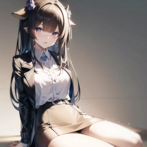 <lora:kashinoAzurLaneSwimsuit_kashinov108:1> trenchcoat, horns, purple eyes