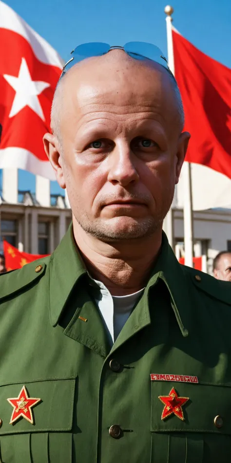 photorealistic, realistic, face focus, photo of goblin, very serious, russian police uniform, city street, USSR, Moscow, 1980 years, communist flags, at noon, <lora:Goblin:0.9>, <lora:GoodHands-beta2:1>, masterpiece, extremely detailed, best quality, best shadow, shading, best composition
