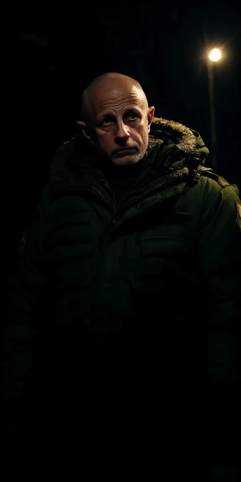 photorealistic, realistic, photo of goblin, very serious, russian military uniform, night forest, winter, dark, dimly lit, <lora:Goblin:0.9>, <lora:GoodHands-beta2:1>, masterpiece, extremely detailed, best quality, best shadow, shading, best composition