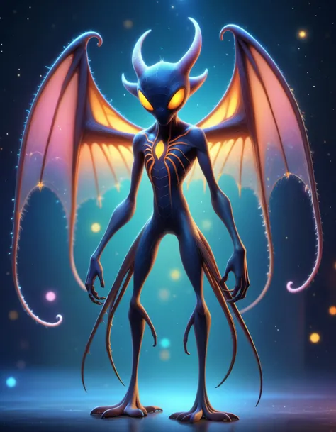a black wolf furry, uploaded on e621, male, purple eyes, attractive, anthro, alone, standing, full body, evil, refsheet, thin, demon sigils, red halo, demon wings, horns, black and purple colors