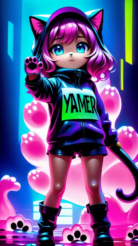 cinematic film still a activist cat rally, protesting against war, making a  peace sign, holding a (((sign text:Yamer))), paws, shallow depth of field, vignette, highly detailed, high budget, bokeh, cinemascope, moody, epic, gorgeous, <lora:xl_yamer_style-1.0:0.4>, film grain, ultra sharp, Colorful ink cascaded the canvas, forming slime sexy girl body, photorealistic slime girl, photo, studio lighting, sony a7, 35mm, hyper realistic, big depth of field, concept art, colors, hyperdetailed , realistic, (big depth of field), (moody lighting), (ambient light), ((cinematic)), vaporwave, synthwave style