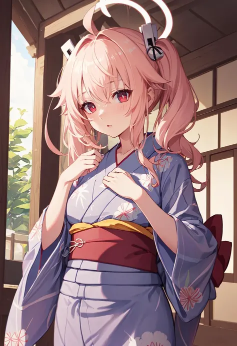 best quality, masterpiece, highres, solo, (natsu_bluearchive:1.10), (yukata:1.30), (kimono:1.15), 24 <lora:natsu_bluearchive:0.80>