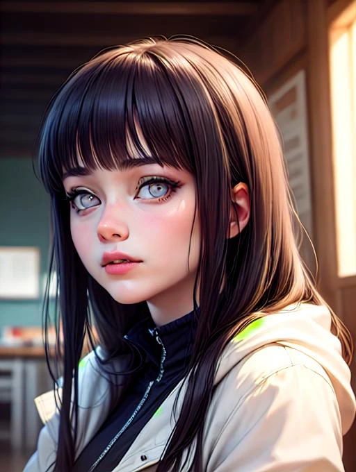 (masterpiece, best quality), 1girl, <lora:hyuuga_hinata-10:0.8> hyuuga_hinata-10, 1girl, grey eyes, detailed skin, ultra realistic 8k cg, picture-perfect face, flawless, clean, masterpiece, professional artwork, famous artwork, cinematic lighting, cinematic bloom, <lora:more_details:0.2>