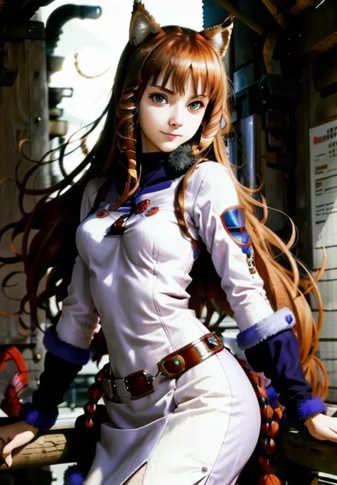 <lora:Holo:0.8>, Holo, 1girl, solo, smirk,, (acclaimed, alluring, captivating, exciting, gorgeous, striking:1.3)