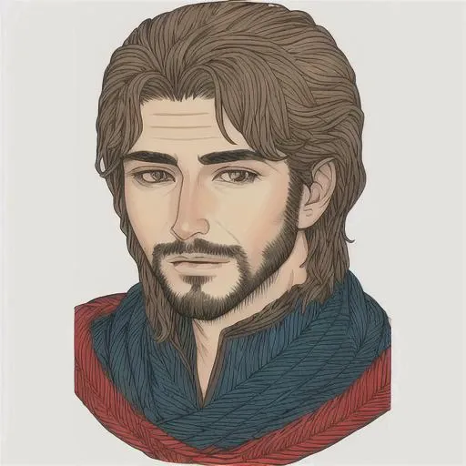 drawing of a men, detailed face, <lora:taromars-05:.6>