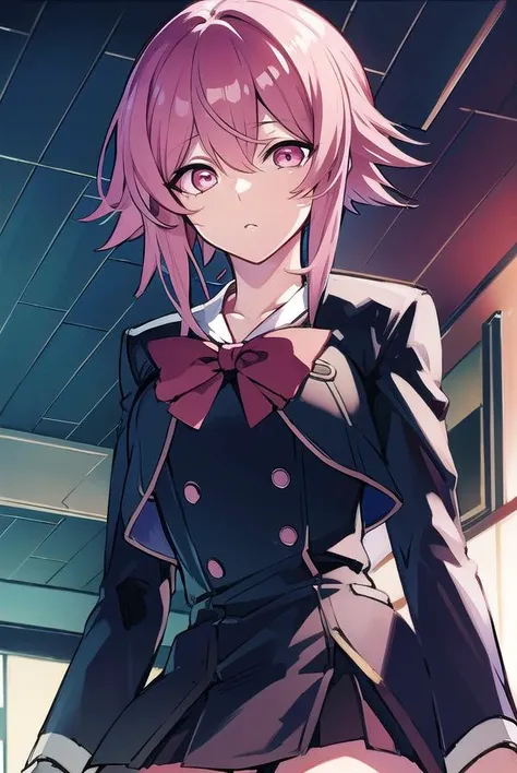 serikaonoe, <lyco:serikaonoe-LYCORIStest:1>,
serika onoe, short hair, pink hair, (pink eyes:1.5),
BREAK skirt, thighhighs, long sleeves, bow, school uniform, black thighhighs, red bow, zettai ryouiki,
BREAK looking at viewer, hands behind head,
BREAK indoors, classroom,
BREAK <lora:GoodHands-vanilla:1>, (masterpiece:1.2), best quality, high resolution, unity 8k wallpaper, (illustration:0.8), (beautiful detailed eyes:1.6), extremely detailed face, perfect lighting, extremely detailed CG, (perfect hands, perfect anatomy),