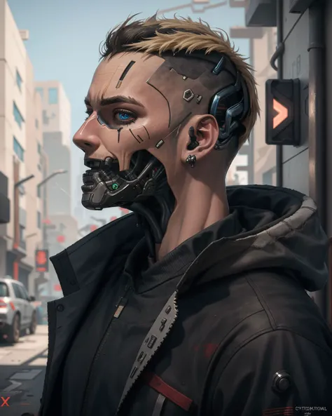(photorealistic:1.4), (best quality:1.0), (ultra highres:1.0), 8k, RAW photo, (masterpiece:0.2), portrait, (from side:0.6),
<lora:zyd232_CyberneticJawless_v1_1:1> Cybernetic_Jawless, mask, mechanical parts, cybernetic, 1boy, man, male, jacket,
(cyberpunk street:1.2)