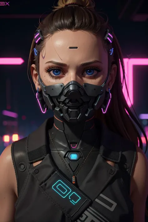 1girl, 3d render, neon dynasty, cyberpunk, neon lights, 
(photorealistic:1.4), (best quality:1.0), (ultra highres:1.0), 8k, RAW photo, (masterpiece:0.2), portrait, face, close shot,
<lora:zyd232_CyberneticJawless_v1_1:0.7>, Cybernetic_Jawless, cybernetic, (mask:1.2), mechanical parts