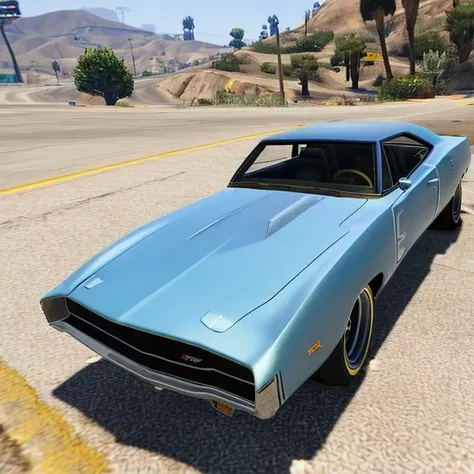 1969 dodge charger rt, front quarter, screenshot from gtav video game