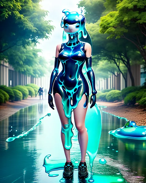 outdoors at day, (full body:1.3) photo of one (goo humanoid:1.4), (solo focus),
looking at viewer, female body shape, curvy,
dynamic pose, standing,
<lyco:rippley64d64c0182lokr-step00003500:1.0>
